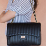 Maxi borsa in pelle nera Moda Essenziale