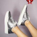 Sneakers in pelle grigia