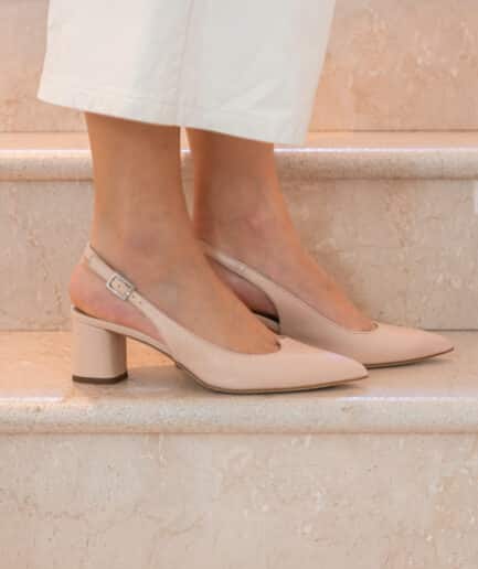 slingback rosa cipria tacco basso