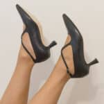 decollete nera tacco basso